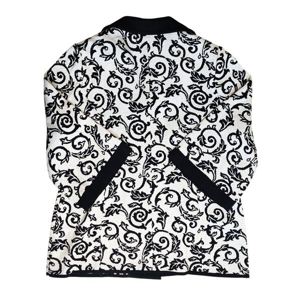 Liorah Womens Silver Vine Knit Jacket Sz 22 Wool Blend Metallic Cardigan Sweater - Picture 10 of 16